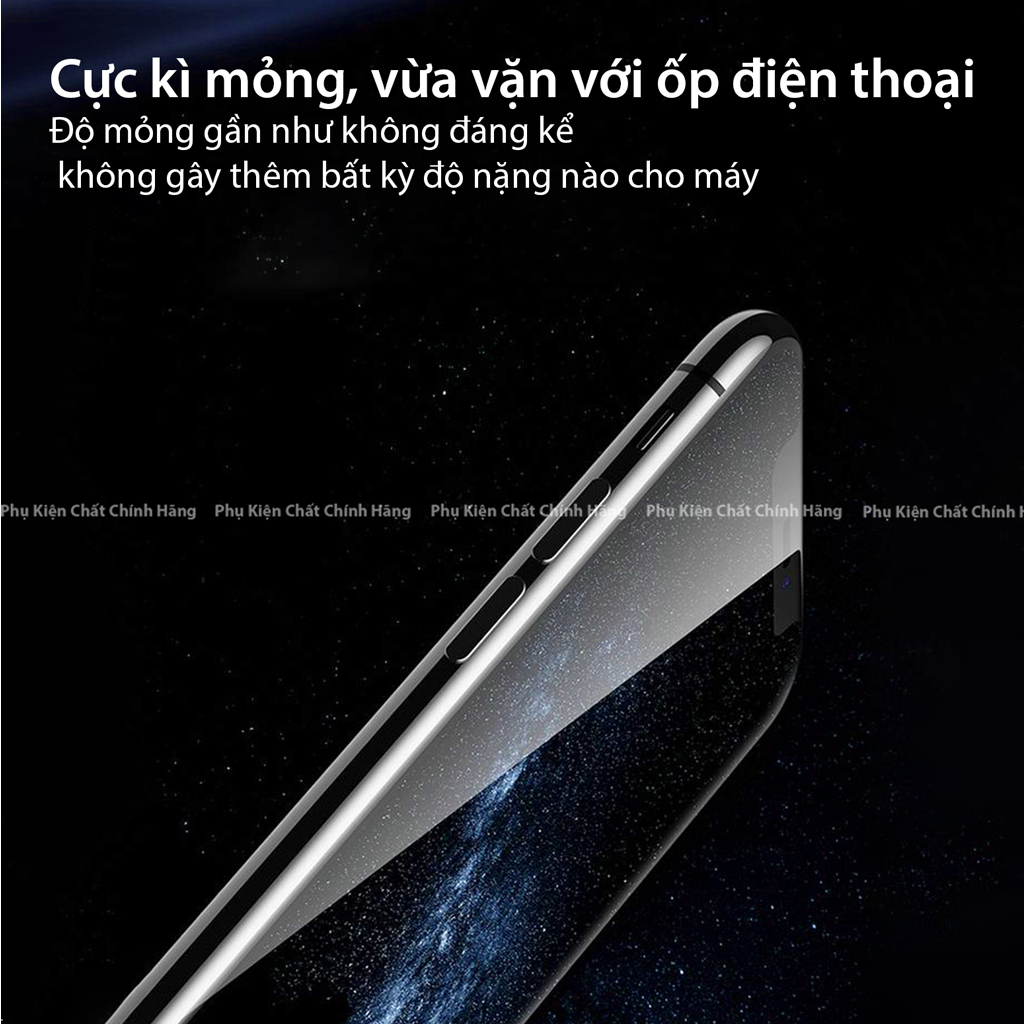 Kính cường lực iPhone khuôn tự dán Kingkong WTP 034 nano trong suốt full màn, có chống bụi màng loa cao cấp.