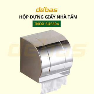 Hộp đựng giấy vệ sinh tròn cuộn nhỏ gắn tường inox sus304 lô giấy vệ sinh nhà tắm kín chống nước Debas K8