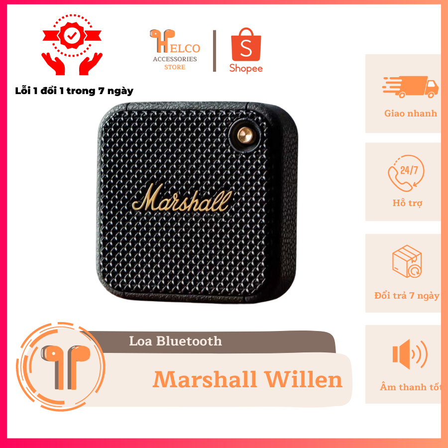 Loa Bluetooth Marshall Willen bass mạnh, âm thanh rõ nét, full box nguyên seal [BH 12 Tháng] | BigBuy360 - bigbuy360.vn