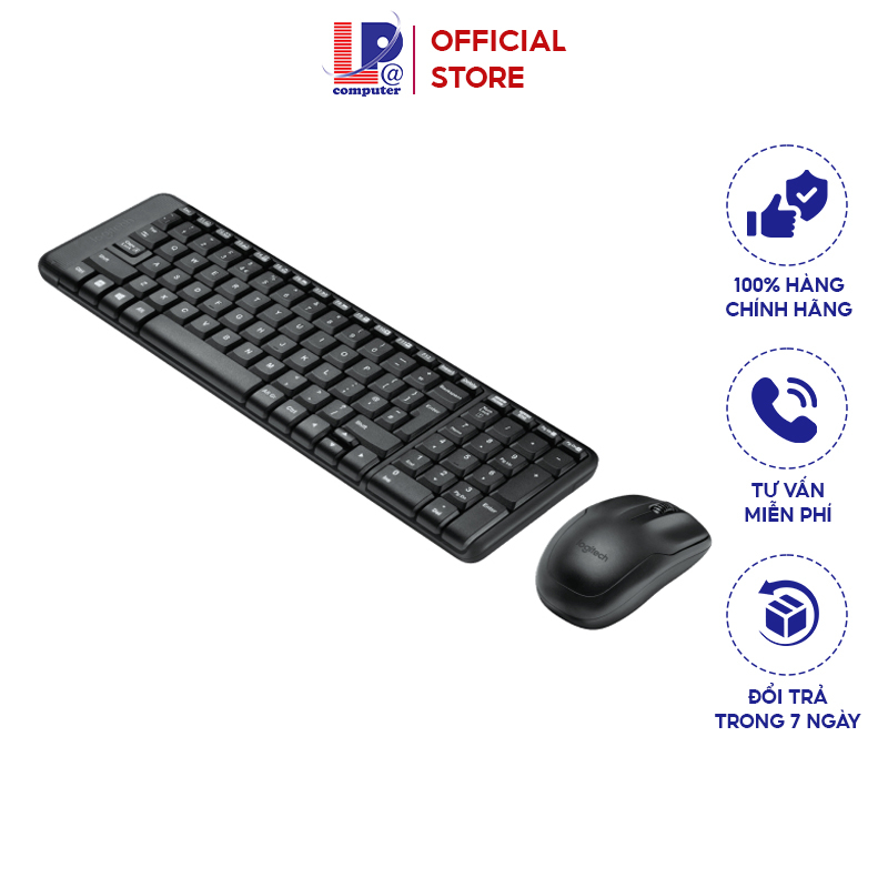 Combo Bộ Bàn Phím Máy Tính và Chuột không dây Logitech Chính Hãng MK220 Bảo Hành 3 Năm