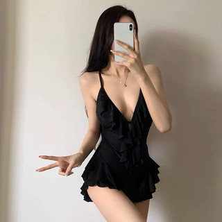 Bikini liền thân, bikini bèo cổ V khoét eo