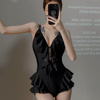 Bikini liền thân, bikini bèo cổ V khoét eo