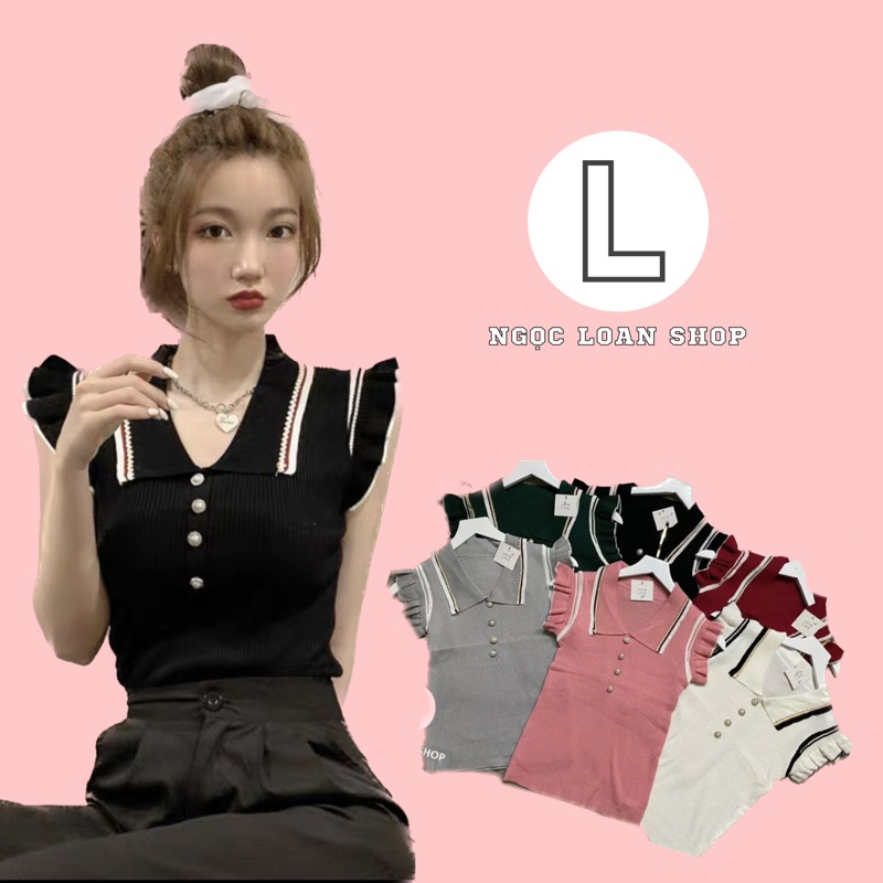 Áo len cánh tiên cổ polo quảng châu .( ảnh tự chụp )