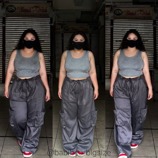 Quần suông cargo from siêu hách eo chất kaki dày bigsize 60-90kg