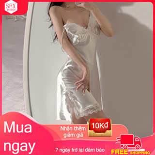  Đầm ngủ big size hai dây phối ren quyến rũ thời trang mùa hè cho nữ váy ngủ sexy gợi cảm 