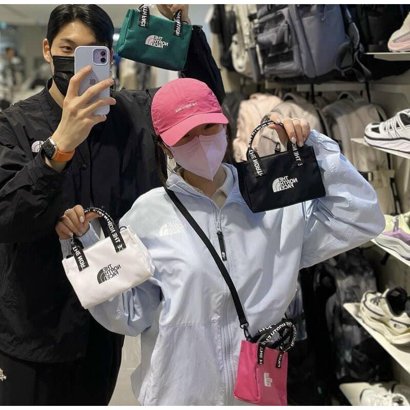 Túi The North F*ce - hồng, xanh lá