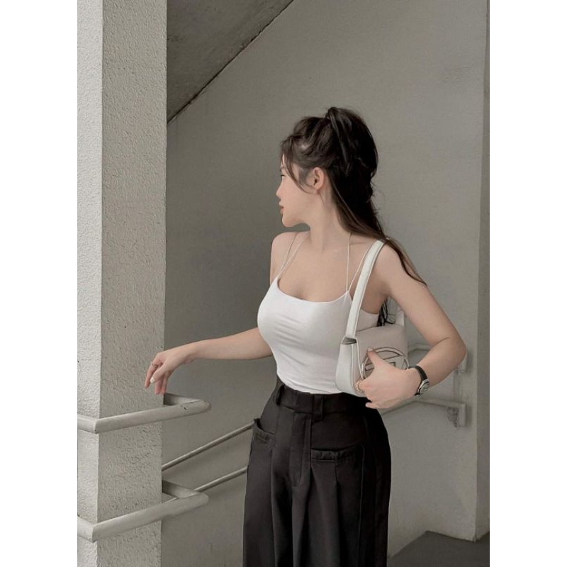 Quần suông đắp túi trước xếp li loại đẹp ( ảnh thật cận chất )