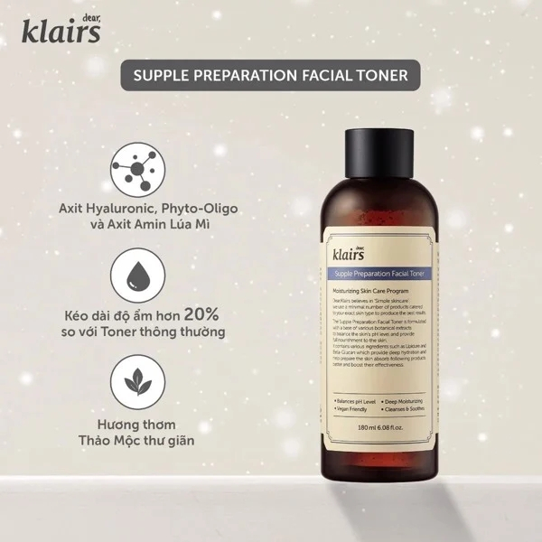 Toner Klairs Có Mùi + Không Mùi Moon21 Cho Da Nhạy Cảm, Nước hoa hồng Klairs Supple Preparation Toner