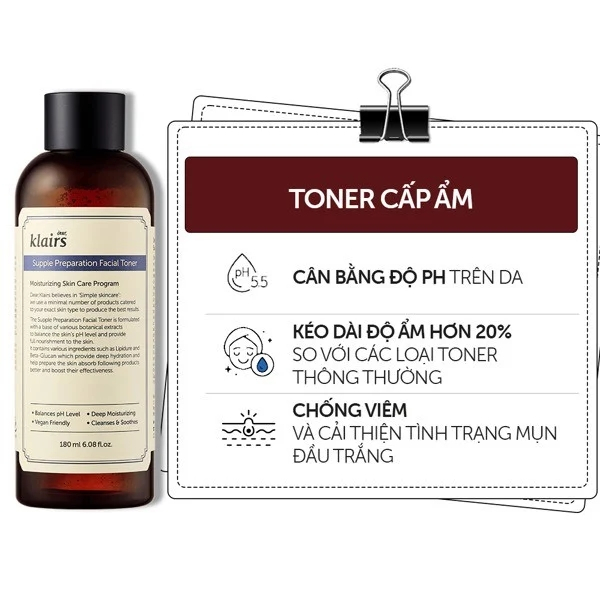 Toner Klairs Có Mùi + Không Mùi Moon21 Cho Da Nhạy Cảm, Nước hoa hồng Klairs Supple Preparation Toner