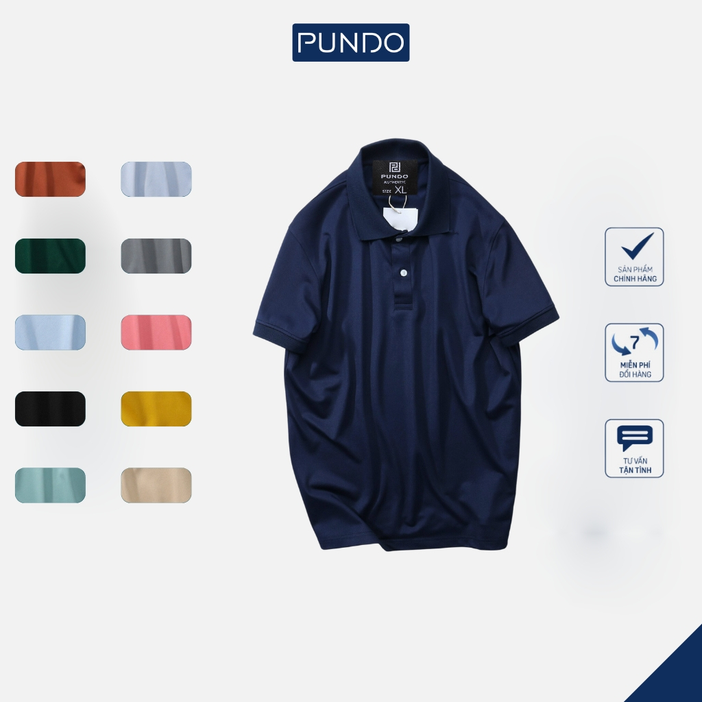 Áo thun polo nam PUNDO phông có cổ trơn màu đẹp vải cotton cao cấp APPD18
