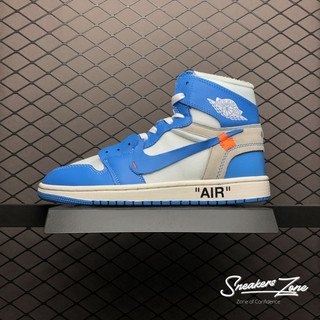 Giày Thể Thao Air Jordan 1 Off White University  Xanh Trắng Cổ Cao Sneakers Zone