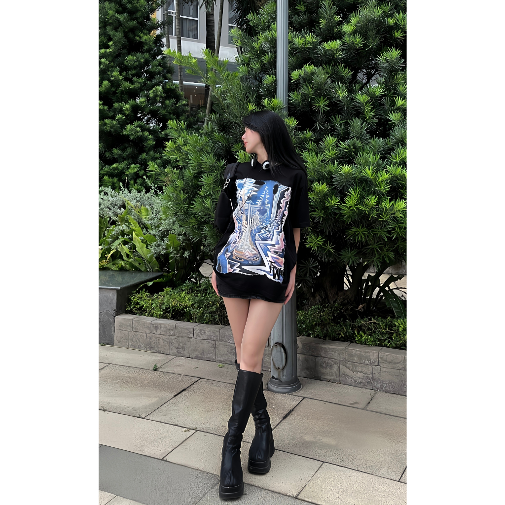 Áo Thun Local Brand Teeworld Illusion Mirror T-shirt Trắng Đen Nam Nữ Form Rộng Unisex