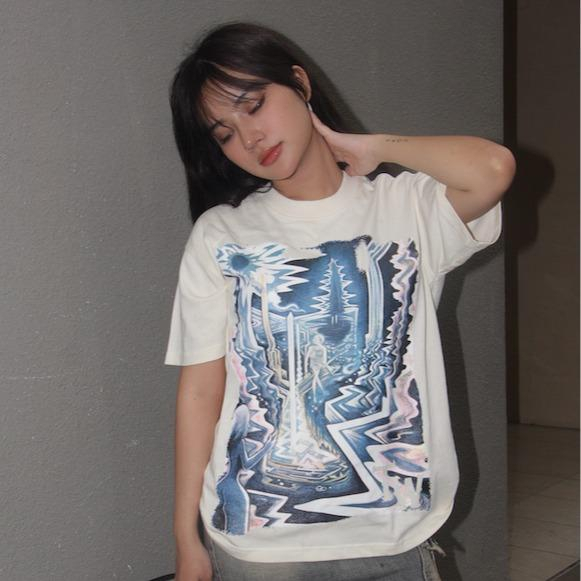 Áo Thun Local Brand Teeworld Illusion Mirror T-shirt Trắng Đen Nam Nữ Form Rộng Unisex