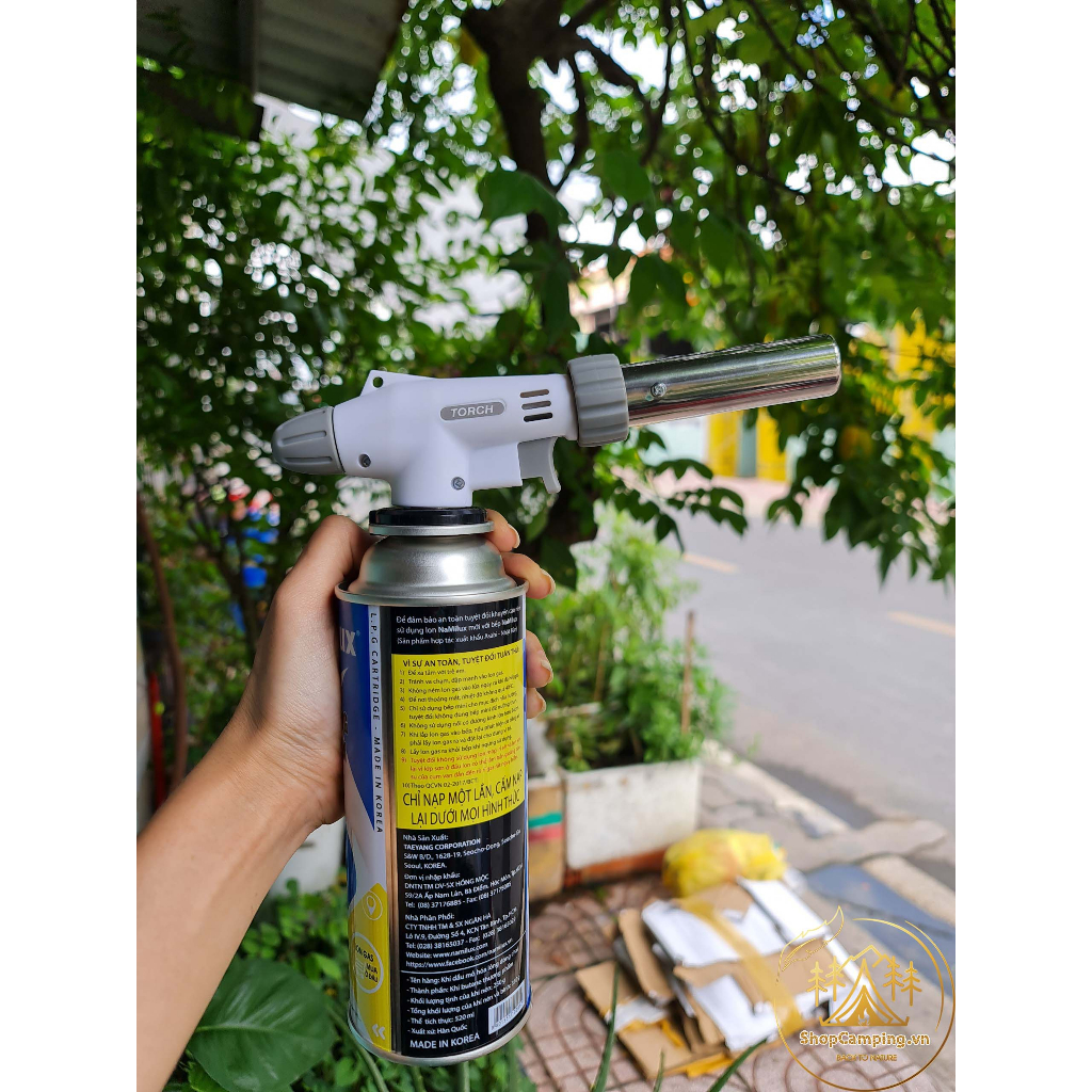 Khò gas mini cao cấp, đầu khò ga cầm tay điều chỉnh gió cắm trại dã ngoại, du lịch - Camping VietNam