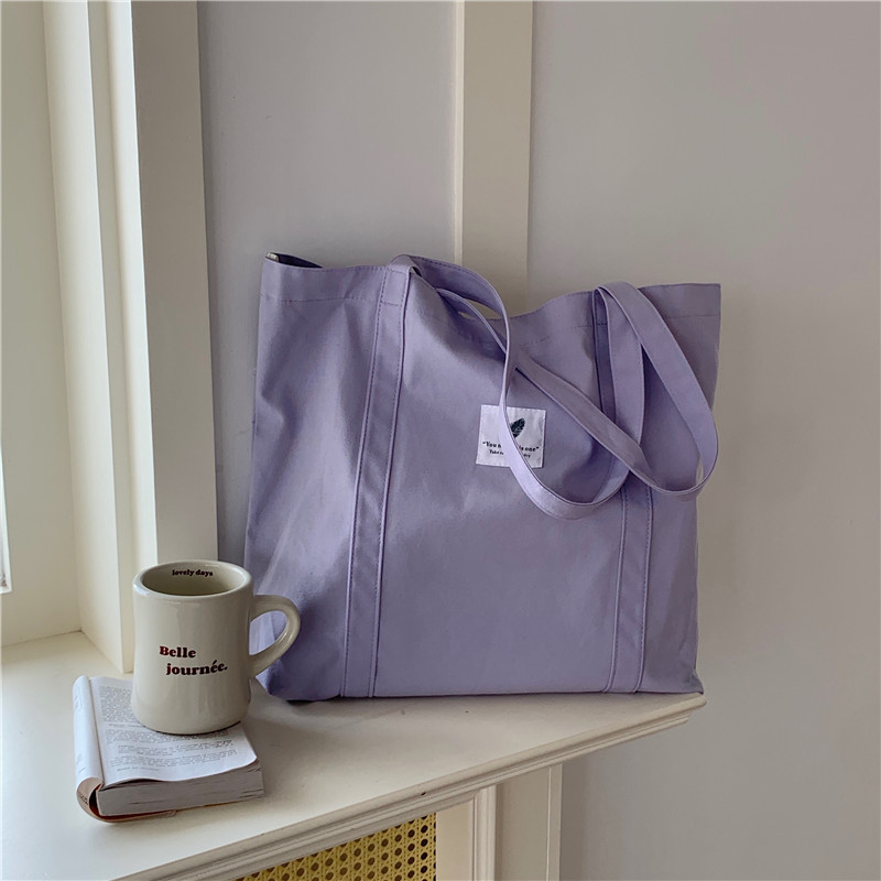 Túi tote vải nâu vintage brown đeo vai dải dây liền