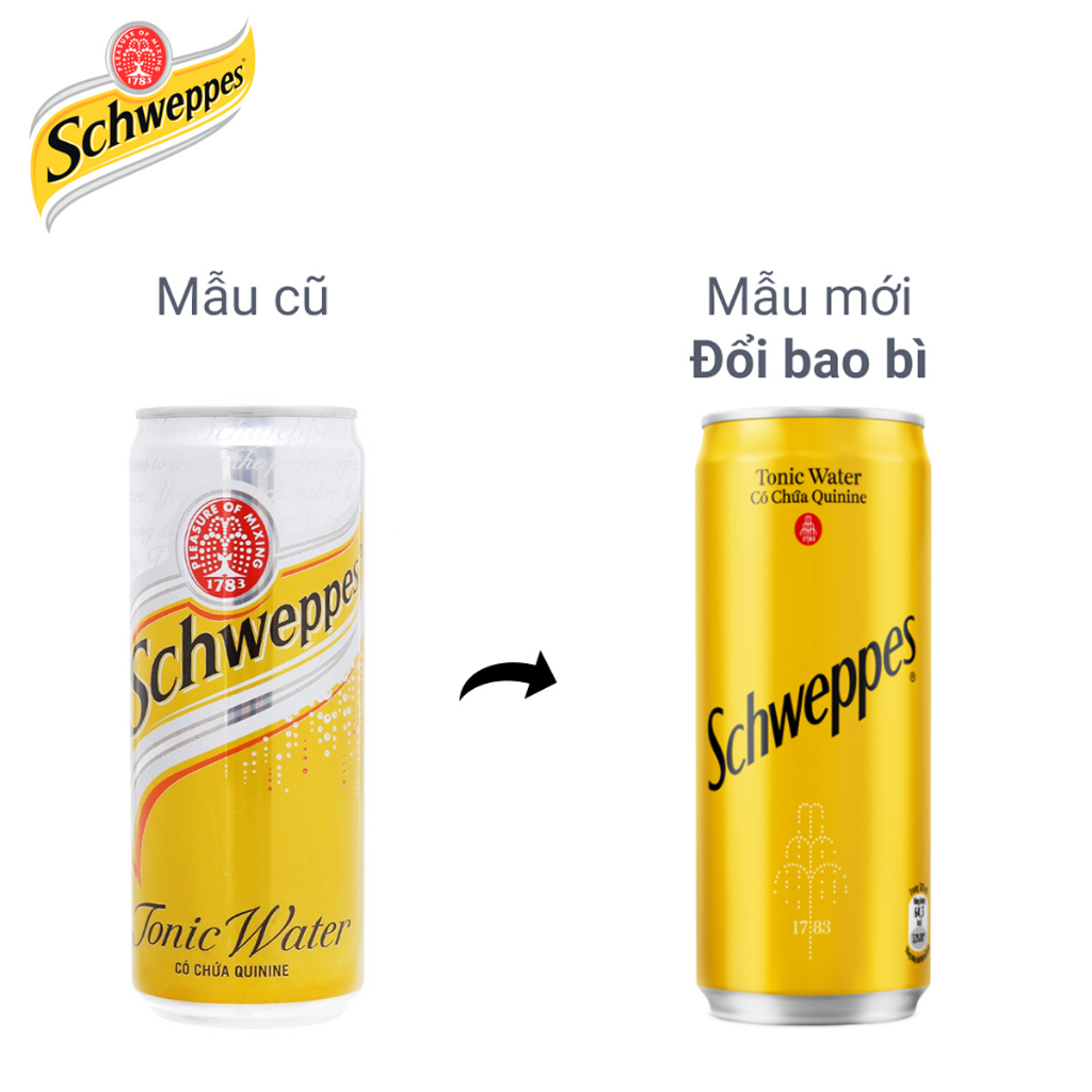 LỐC 6 LON NƯỚC SODA TONIC WATER SCHWEPPES 320ML
