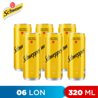 Lốc 6 lon nước soda tonic water schweppes 320ml