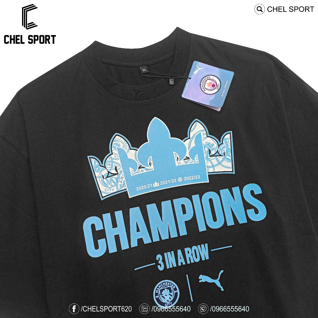 Áo thun MC 3 In A Row EPL 100% cotton