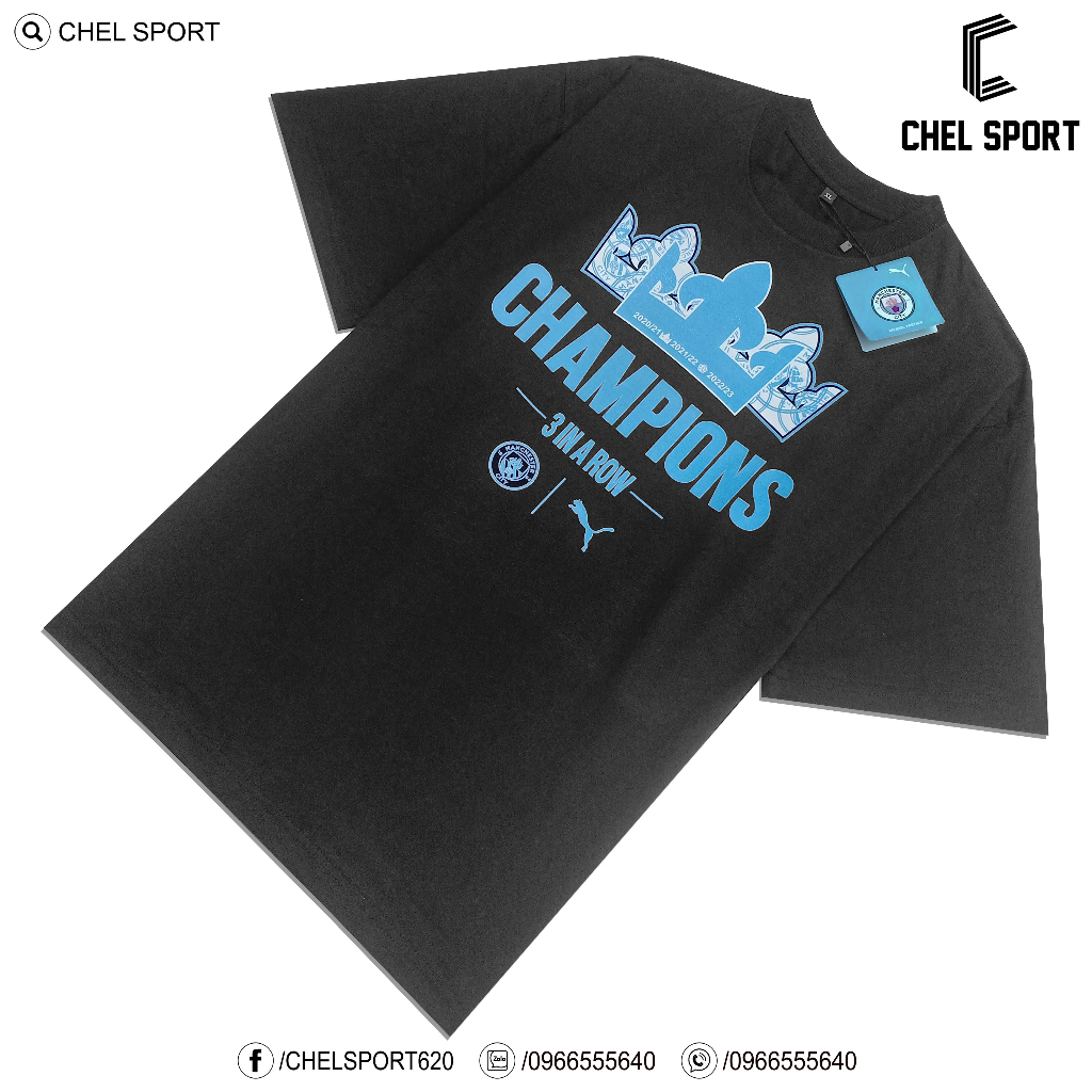 Áo thun MC 3 In A Row EPL 100% cotton