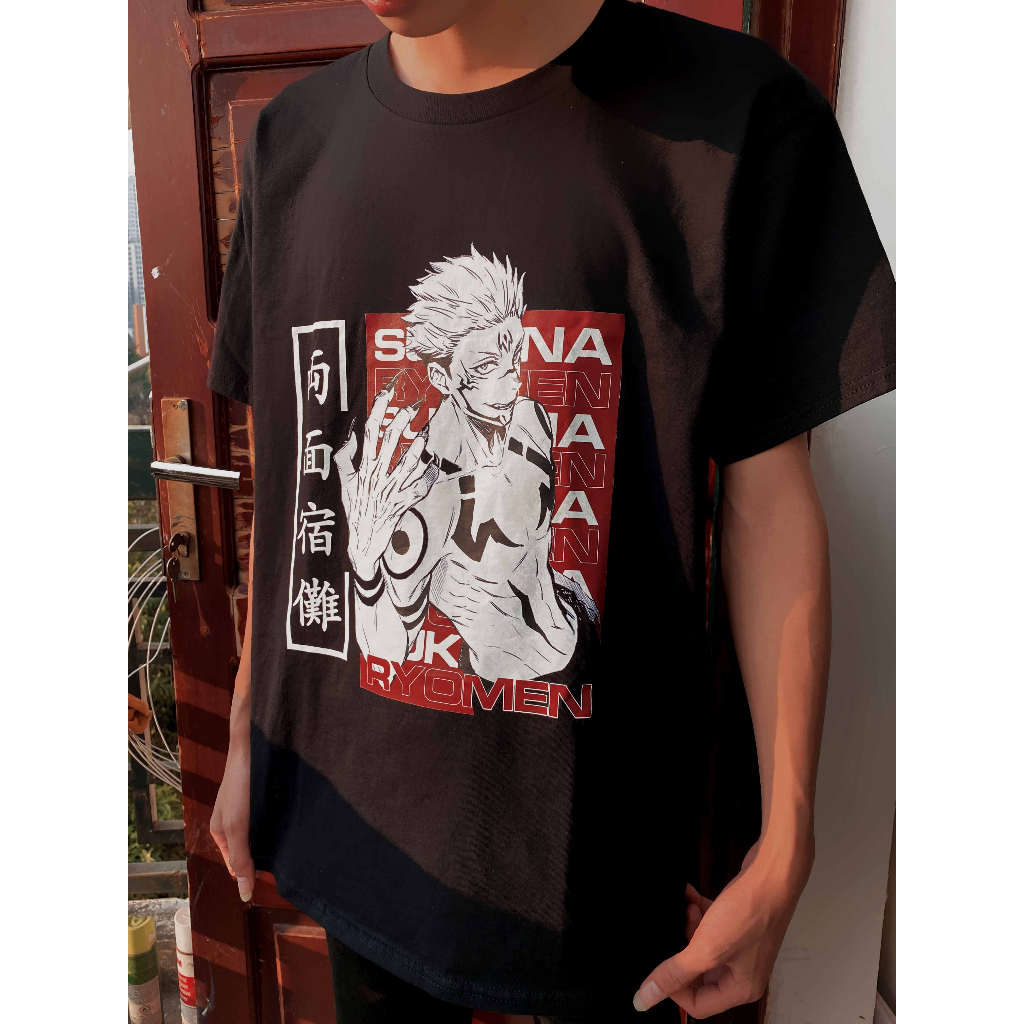 Áo phông Jujutsu Kaisen, Áo thun tay lỡ Sukuna Art unisex, Chất liệu cotton cao cấp thoáng mát co dãn 4 chiều