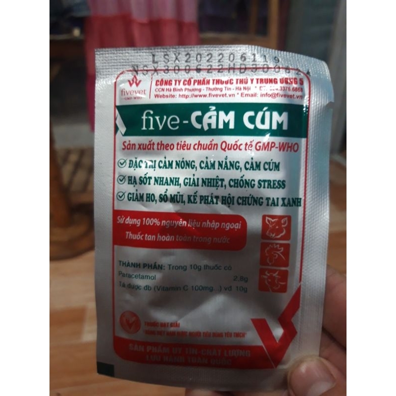 Hạ sốt chuyên cảm nắng cảm nóng cảm cúm gà vịt thỏ heo gói 10gr