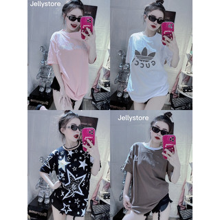 Áo phông dập hot thêu tràn jellystore quảng châu fom rộng to côr dệt hot hit