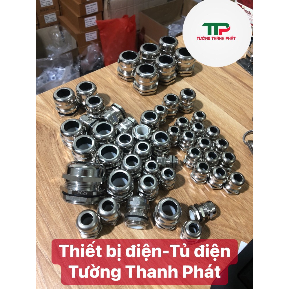Ốc siết cáp kim loại PG7, PG9, PG11, PG13.5, PG16, PG19, PG21, PG25,PG29, có ron kín nước IP68