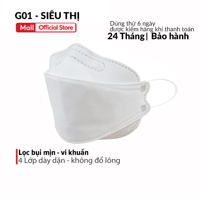 Khẩu trang G01 KF94 lọc bụi mịn chất liệu mềm kháng khuẩn thoáng khí không đau tai