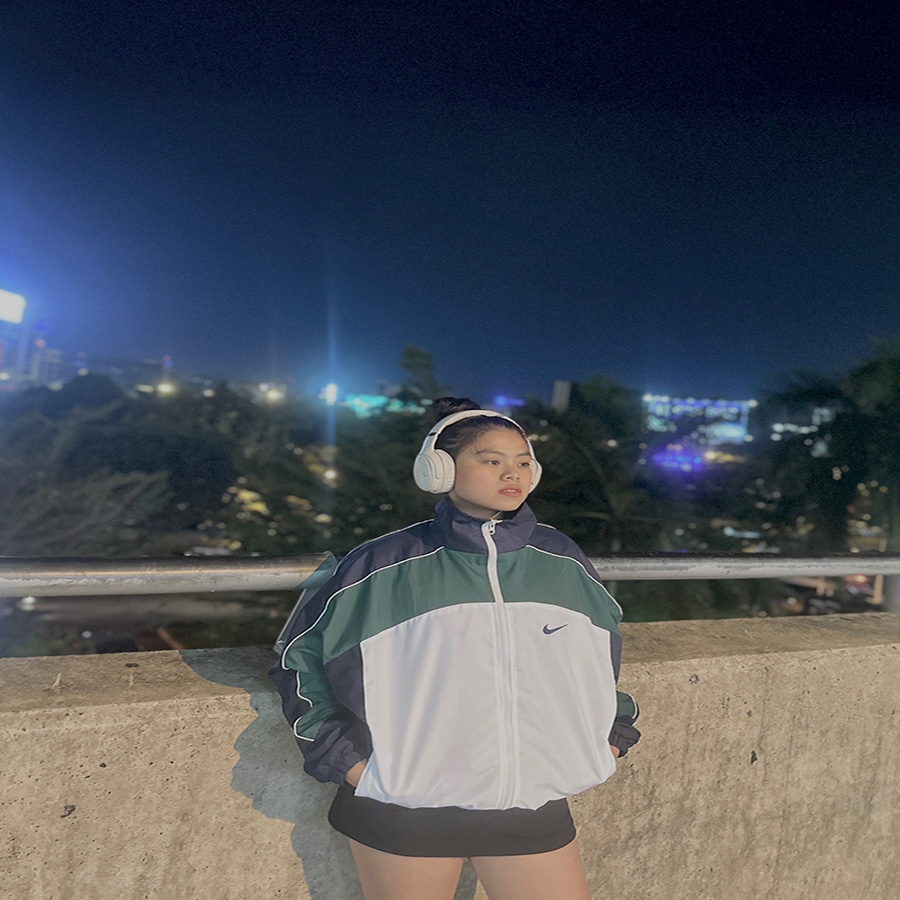 Áo Khoác Jacket Nike Vintage Xanh Viền Trắng Nam Nữ Vải Dù 2 Lớp Cao Cấp LBSAR