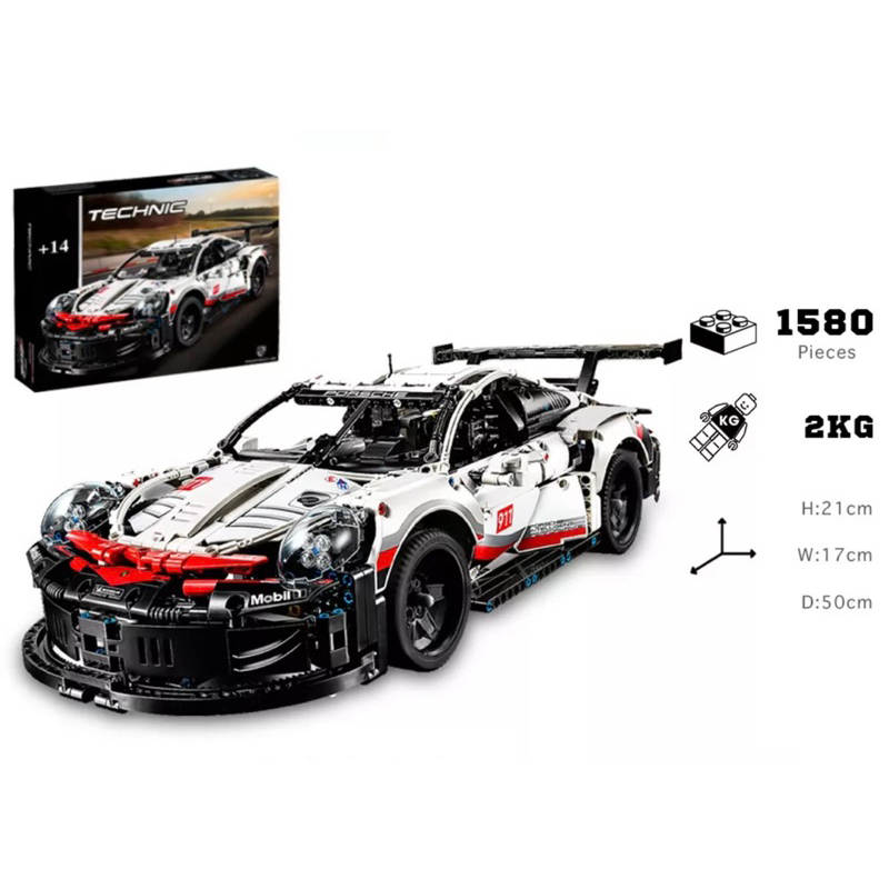 Mô hình Lắp ráp xe POSCHE 911 tỷ lệ 1:10 với hơn 1580+ pcs