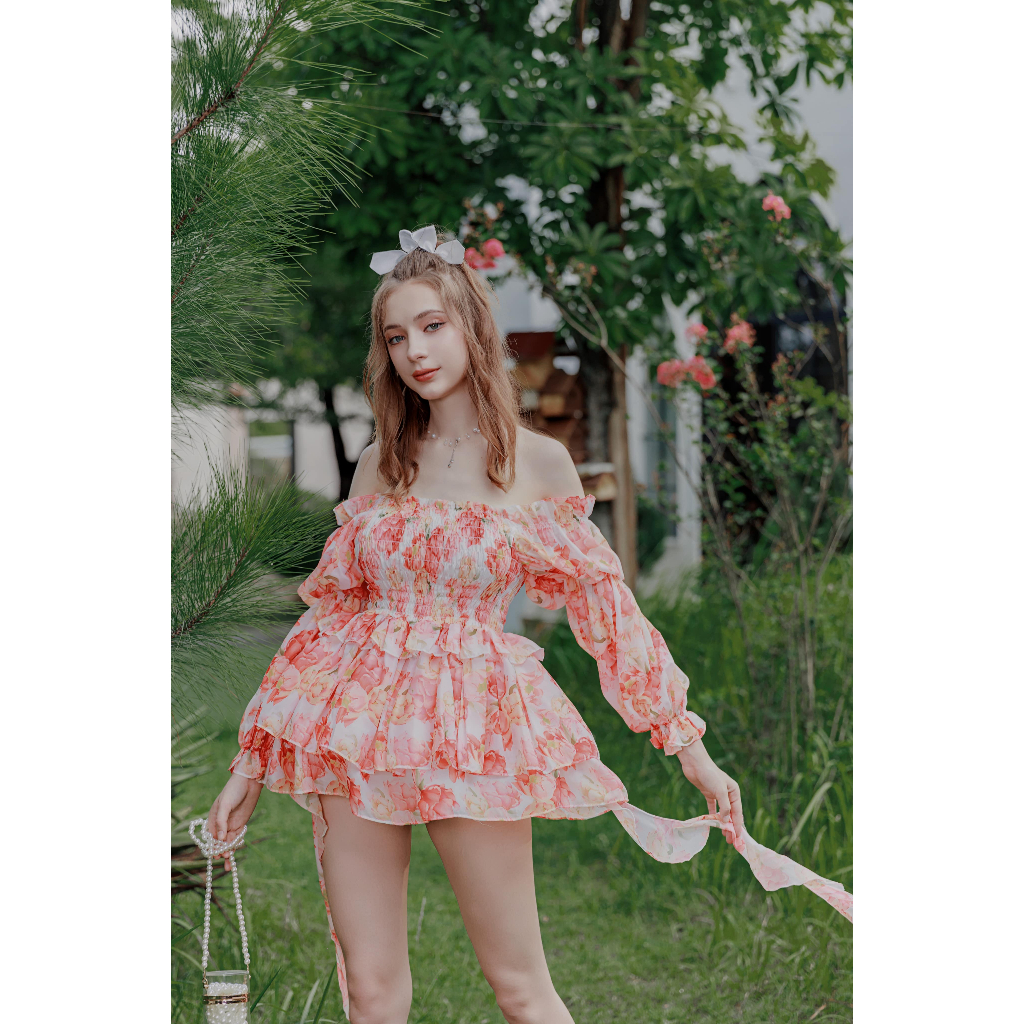 Mỹ Lệ Dress-Đầm voan thiết kế công chúa in hoa Ennik
