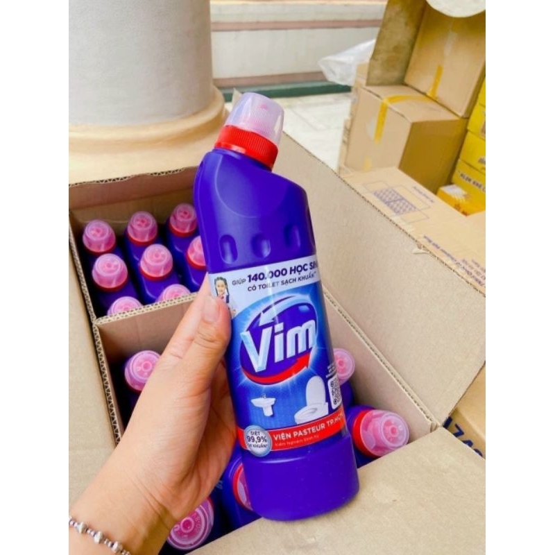 Viên Treo Bồn Cầu VIM POWER 5 sạch khuẩn thơm mát 55g/viên. Chai 450ml