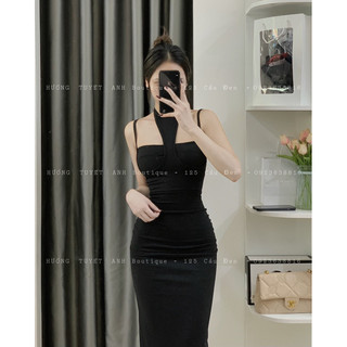Đầm 2 dây cúp ngực cổ yếm