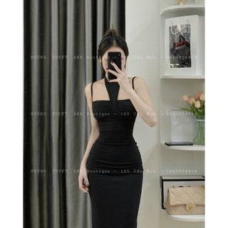 Đầm 2 dây cúp ngực cổ yếm