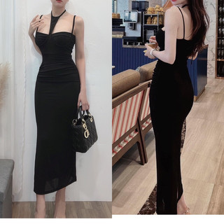 Đầm 2 dây cúp ngực cổ yếm