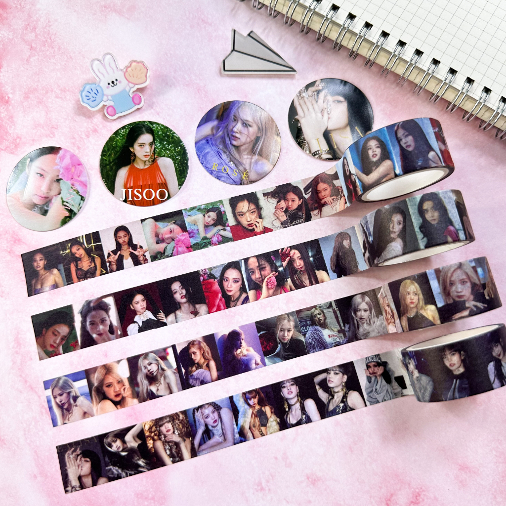 BĂNG KEO/ STICKER CUỘN IN HÌNH BLACKPINK DÁN TRANG TRÍ SỔ TAY