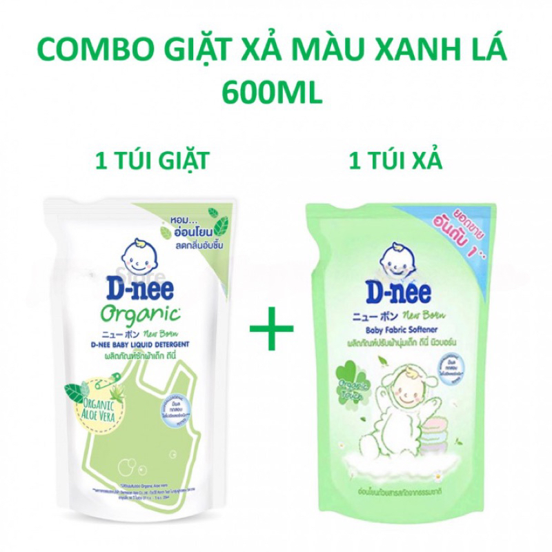 (HÀNG NỘI ĐỊA) Nước giặt, Nước xả Dnee Thái túi 600ml và 1400ml có nắp