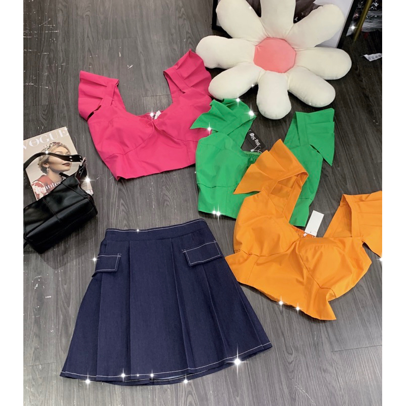 Set cánh tiên chân váy jean bigsize 55-90kg
