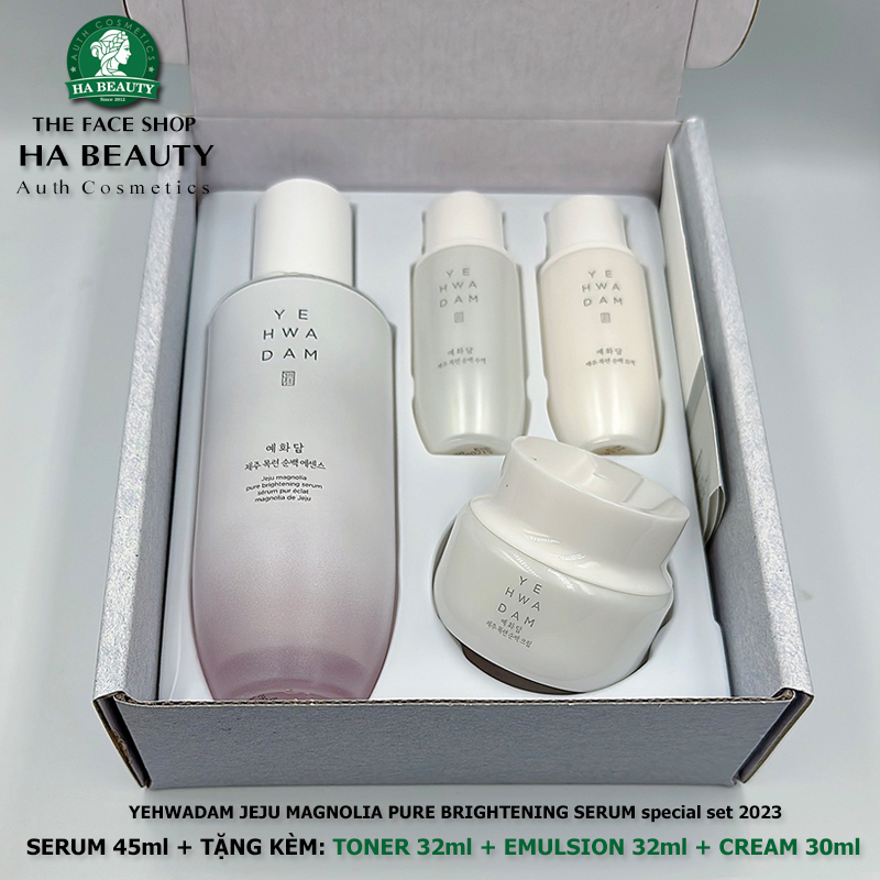 Serum dưỡng ẩm sáng trắng da phục hồi da The Face Shop Yehwadam Jeju Magnolia Pure Brightening Serum 45ml