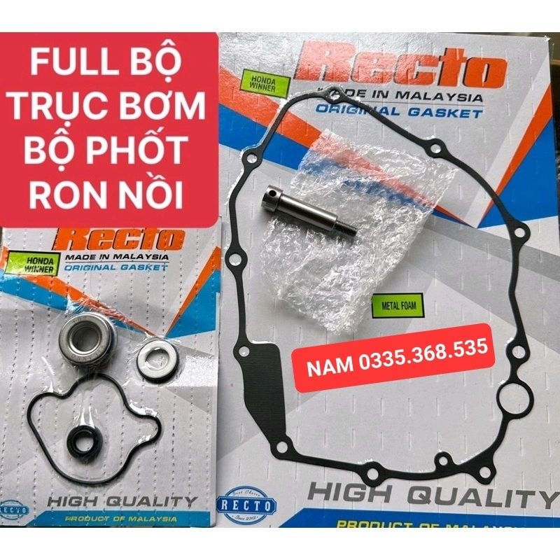 Combo bộ phốt bơm,trục bơm,cốt bơm,ron nồi,ron côn cho Winner v1,Sonic 150