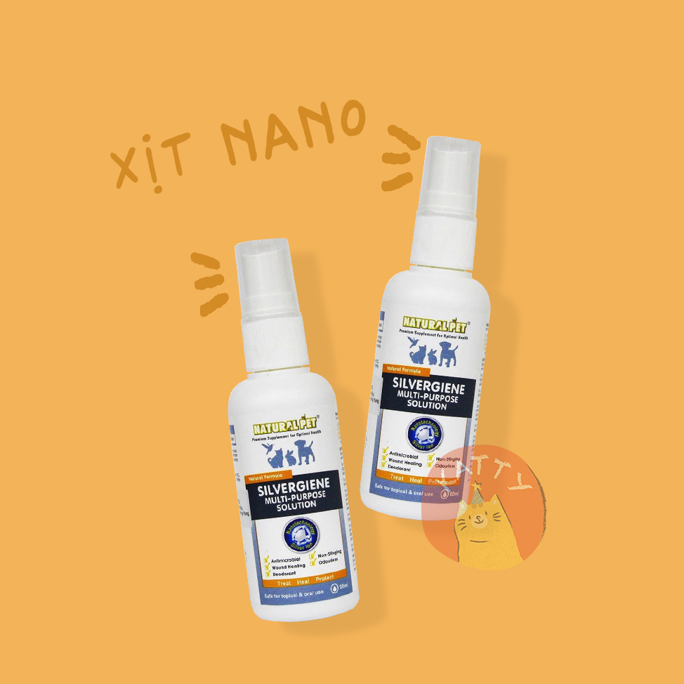 Chai xịt Nano bạc Silver Giene 60ml sát khuẩn, mau lành vết thương cho chó mèo