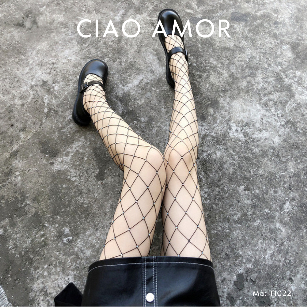 Tất chân, Tất lưới nữ đính đá mỏng bling Phụ kiện Ciao Amor - T1022