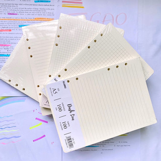 Ruột giấy file còng a5 6 chấu, ruột sổ còng caro-dot grid-line a5 klong 200tr; ms: 520/521 - 996/997/998