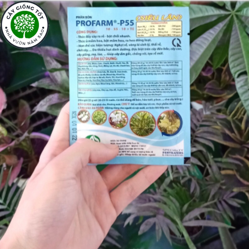 Phân bón PROFARM – P55 10-55-10 + TE tạo mầm hoa – ra hoa đồng loạt gói  25G