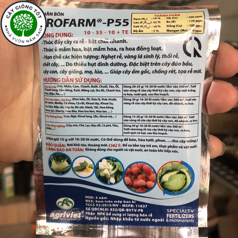 Phân bón PROFARM – P55 10-55-10 + TE tạo mầm hoa – ra hoa đồng loạt gói  25G
