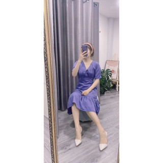 ĐẦM KAKI CỔ V ĐUÔI CÁ