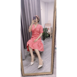 ĐẦM KAKI CỔ V ĐUÔI CÁ