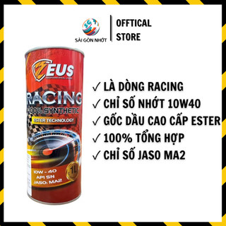 Dầu nhớt tổng hợp zeus racing 10w40 1l - xe số, xe côn tay gốc dầu ester