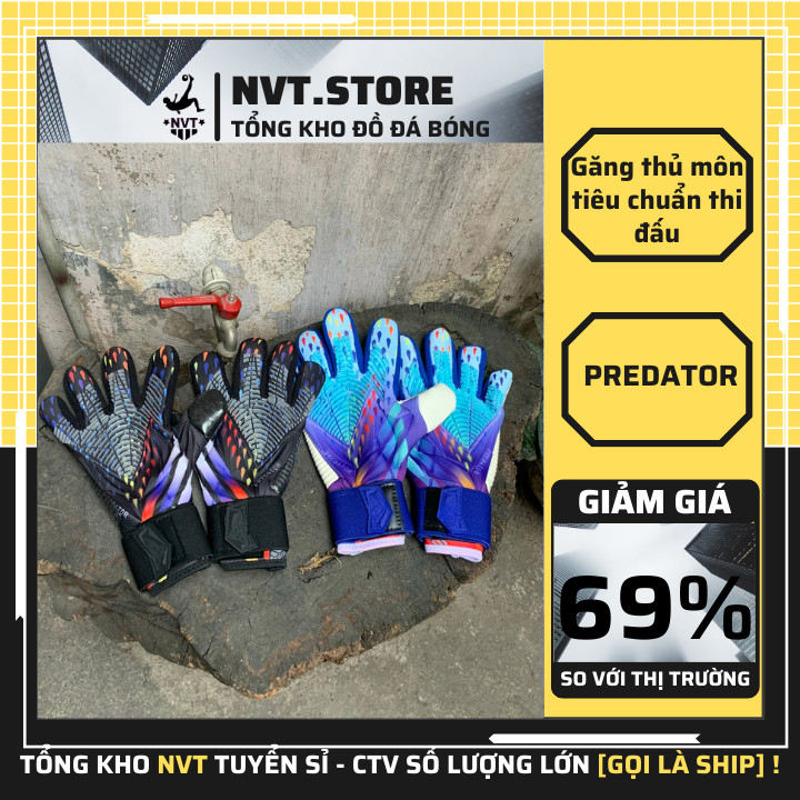 Bao tay thủ môn Adidas Predator Mutator bắt bóng siêu dính, găng tay có handtrap quấn tay chắc chắn - NVT.store.vn