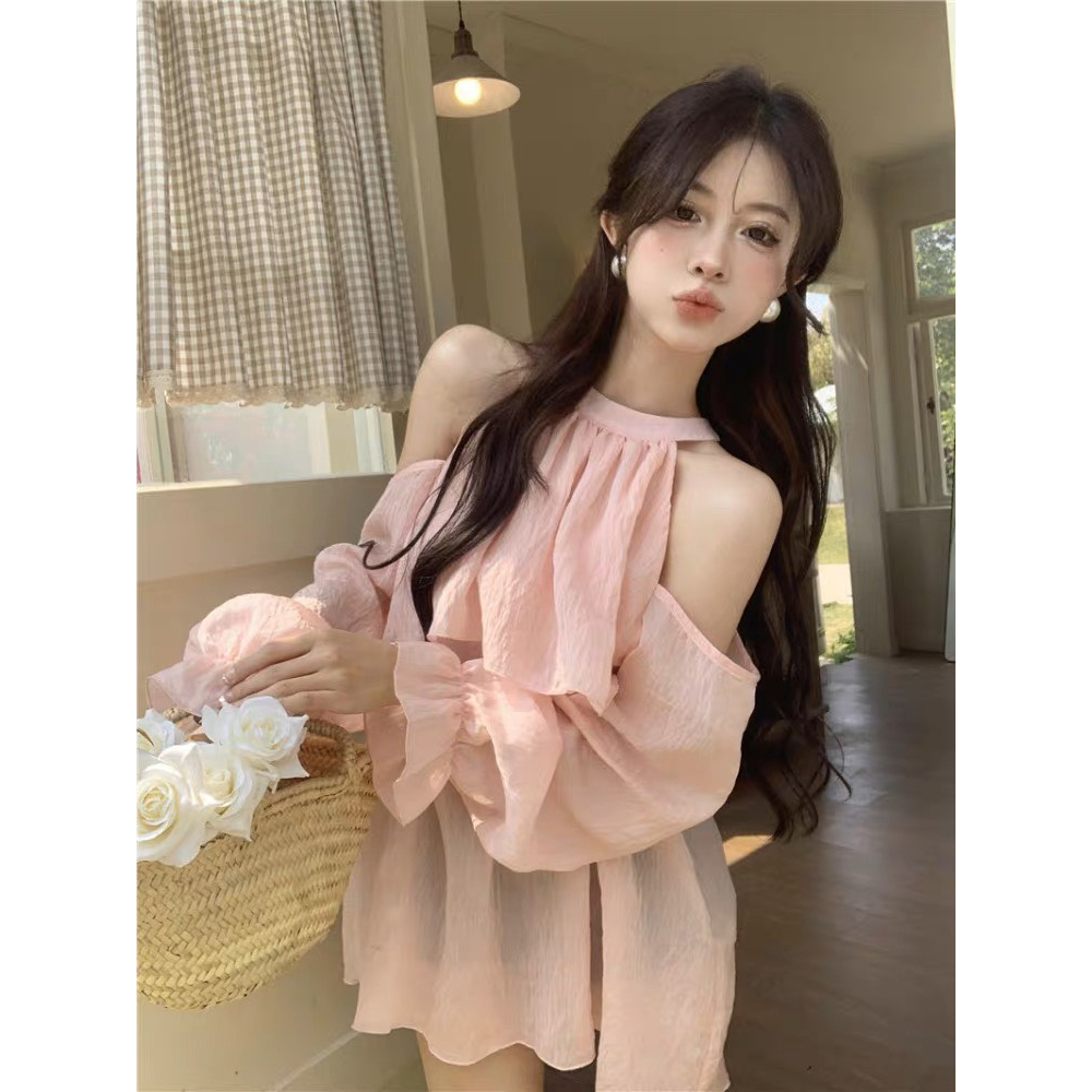 Váy tiểu thư cổ yếm dáng babydoll xếp tầng dễ thương chất vải voan tơ mềm cao cấp Deliz ChouChou | BigBuy360 - bigbuy360.vn